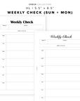 PR349 - Weekly Check / WO1P - Printable Insert