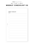 PR327 - Weekly Checklist V2 - Printable Insert
