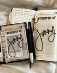 Custom Calligraphy: Property Of - Printable Dashboard