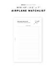 PR274 - Airplane Watchlist - Printable Insert