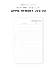 PR337 - Appointment Log V2 - Printable Insert