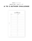 PR321 - A to Z Author Challenge - Printable Insert