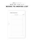 PR281 - Books to Movies - Printable Insert