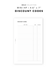 PR255 - Discount Codes V2 - Printable Insert