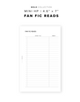 PR264 - Fan Fic Reads - Printable Insert