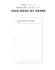 PR217 - Fave Books by Genre - Printable Insert