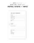 PR271 - Hotel Stays + Information - Printable Insert