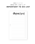 PR353 - Important To Do - Printable Insert