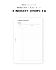 PR256 - Itinerary Overview - Printable Insert