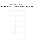 PR282 - Memoirs / Autobiographies to Read - Printable Insert