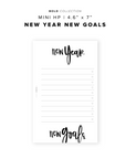 PR319 - New Year New Goals - Printable Insert