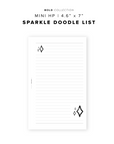 PR230 - Sparkle Doodle List - Printable Insert