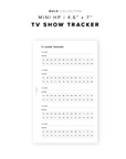 PR333 - TV Show Tracker V2 - Printable Insert