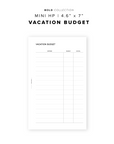 PR280 - Vacation Budget - Printable Insert
