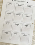PSN08 - 2x2 Monthly Stickies - Printable Sticky Notes