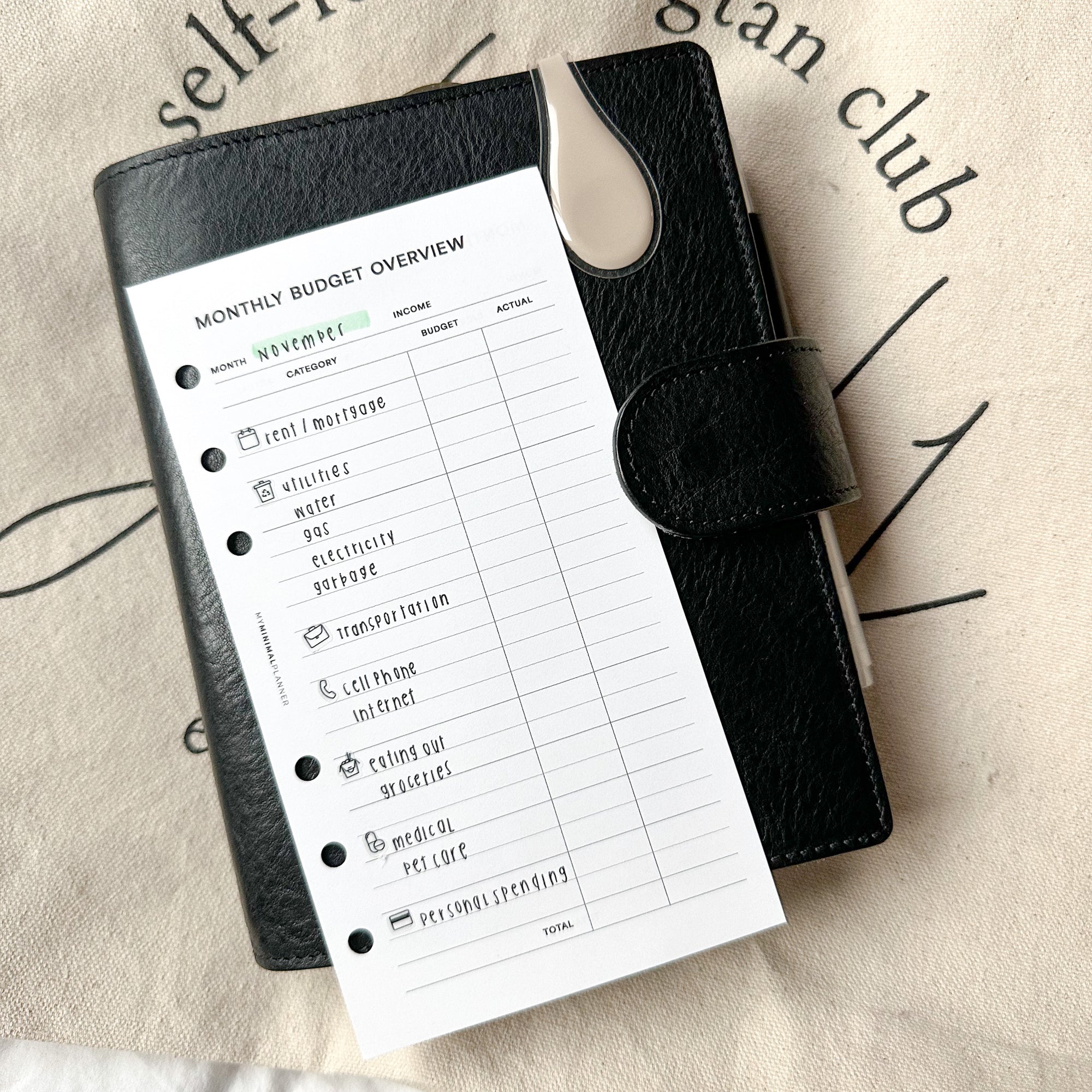 PR228 - Monthly Budget Overview - Printable Insert