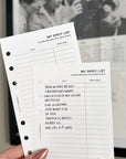 PR189 - The Spicy List - Printable Insert