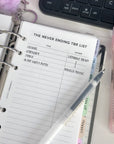 PR192 - The Never Ending TBR List - Printable Insert