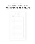 PR355 - Passwords To Update - Printable Insert