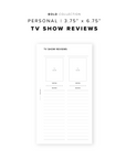 PR363 - TV Show Reviews - Printable Insert