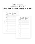 PR349 - Weekly Check / WO1P - Printable Insert