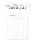 PR251 - Audiobook Log - Printable Insert