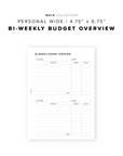 PR229 - Bi-Weekly Budget Overview - Printable Insert