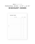 PR255 - Discount Codes V2 - Printable Insert