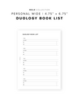 PR243 - Duology Book List - Printable Insert