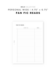 PR264 - Fan Fic Reads - Printable Insert