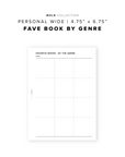 PR217 - Fave Books by Genre - Printable Insert