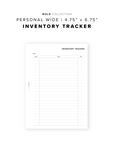 PR213 - Inventory Tracker - Printable Insert