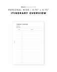 PR256 - Itinerary Overview - Printable Insert