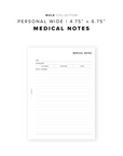 PR338 - Medical Notes - Printable Insert