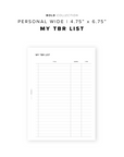 PR253 - My TBR List - Printable Insert