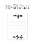 PR319 - New Year New Goals - Printable Insert