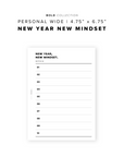 PR241 - New Year. New Mindset - Printable Insert