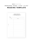 PR238 - Reading Template - Printable Insert