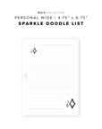 PR230 - Sparkle Doodle List - Printable Insert