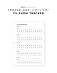 PR333 - TV Show Tracker V2 - Printable Insert