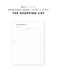 PR273 - The Shopping List - Printable Insert