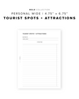 PR267 - Tourist Spots - Printable Insert