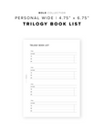 PR244 - Trilogy Book List - Printable Insert