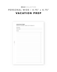 PR263 - Vacation Prep - Printable Insert