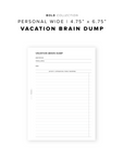 PR258 - Vacation Brain Dump - Printable Insert