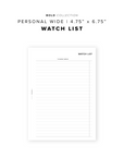 PR334 - Watchlist - Printable Insert