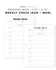 PR349 - Weekly Check / WO1P - Printable Insert