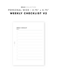 PR327 - Weekly Checklist V2 - Printable Insert