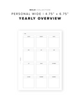 PR328 - Yearly Overview - Printable Insert