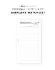 PR274 - Airplane Watchlist - Printable Insert